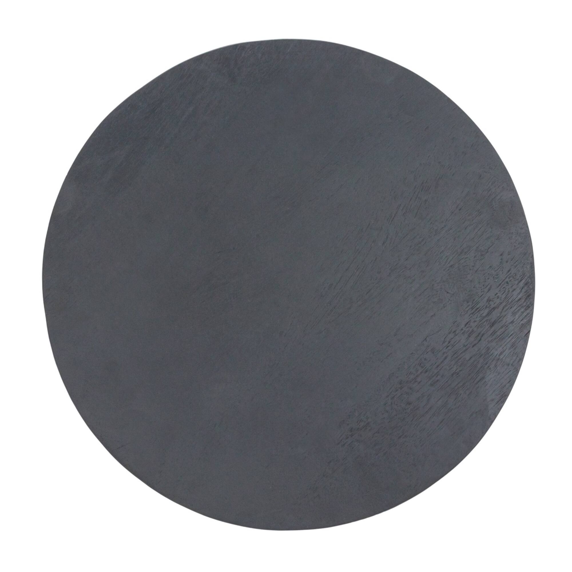 Hello Honey® 15" Black Round Mango Wood Pedestal
